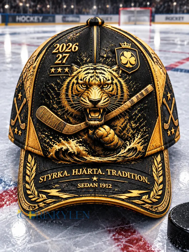 Mörka Brynäs IF Tigers Patchwork Print hatt - svart / 58CM: