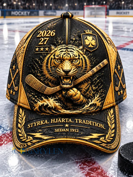 Mörka Brynäs IF Tigers Patchwork Print hatt - svart / 58CM: