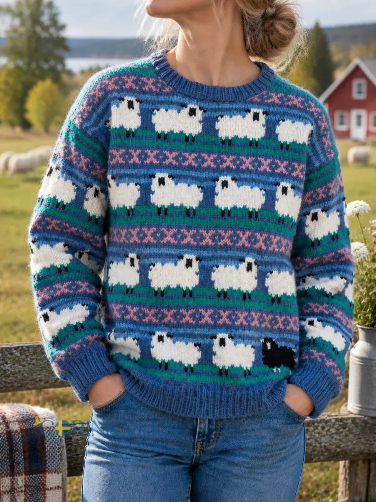Nordisk Ullfjällsstickad Tröja - som bild / S