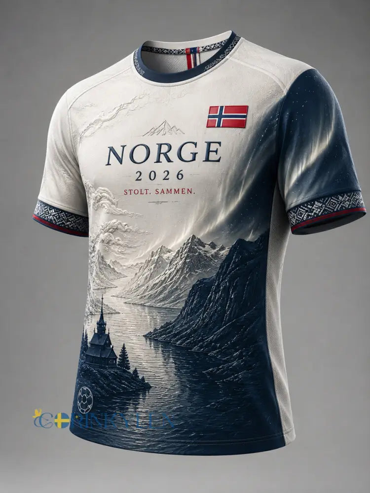 Retro 2026 Norge fotboll snöfjäll - som bild / S
