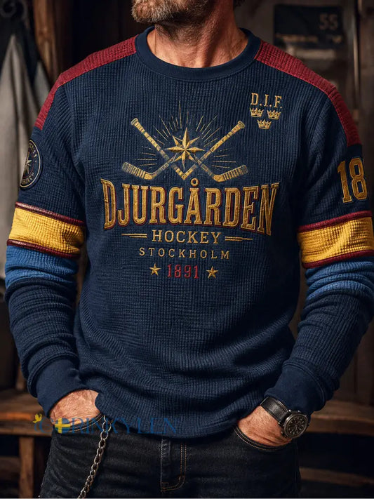 Retro Djurgården Hockey Classic Våffle T-shirt - som bild / S