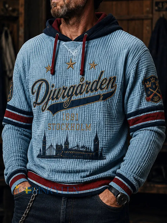 Retro Djurgården Hockey Hoodie för män - som bild / S