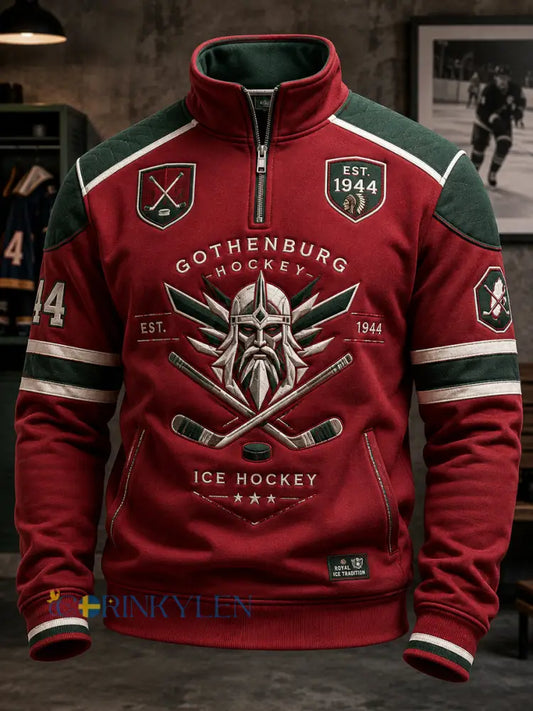Retro Göteborgshockey-supporter sweatshirt med dragkedja - som bild / S
