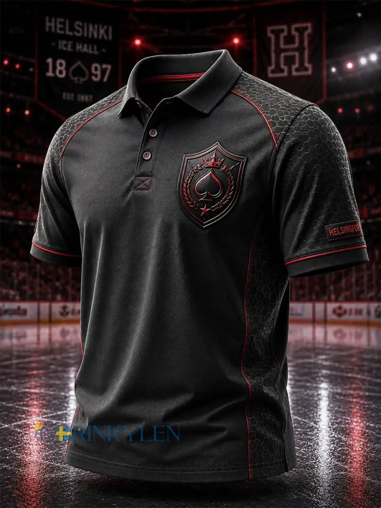 Retro HIFK Finnish Hockey Polo tröja - svart / S
