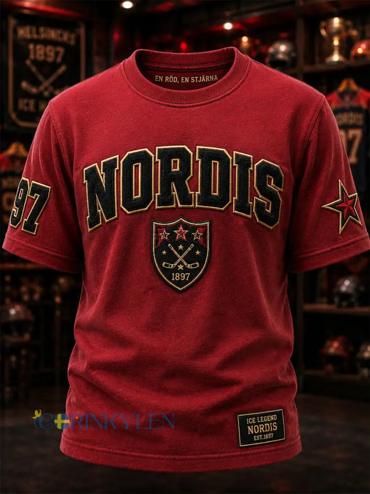 Retro HIFK Finska Hockey Short-Shirt - röd / S