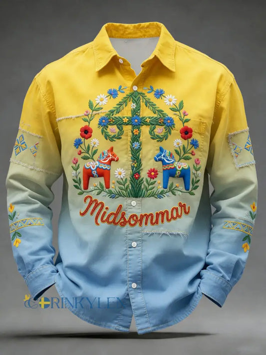 Retro midsommarfest konsttryck avslappnad tröja - A / S