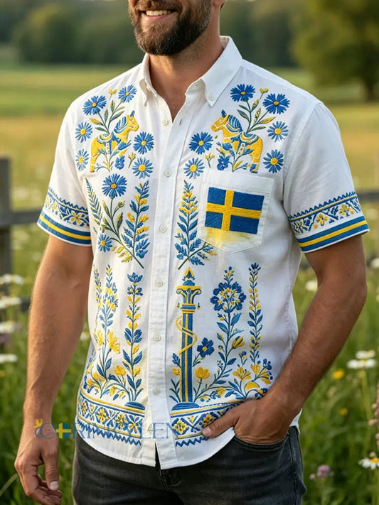 Retro midsommarfest konsttryck avslappnad tröja - A / S