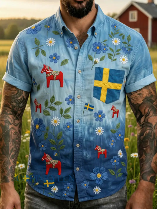 Retro midsommarfest konsttryck avslappnad tröja - A / S