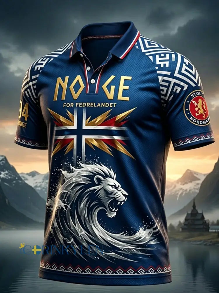 Retro Norge 2026 Casual Polo tröja för fotbollsfans - som bild / S