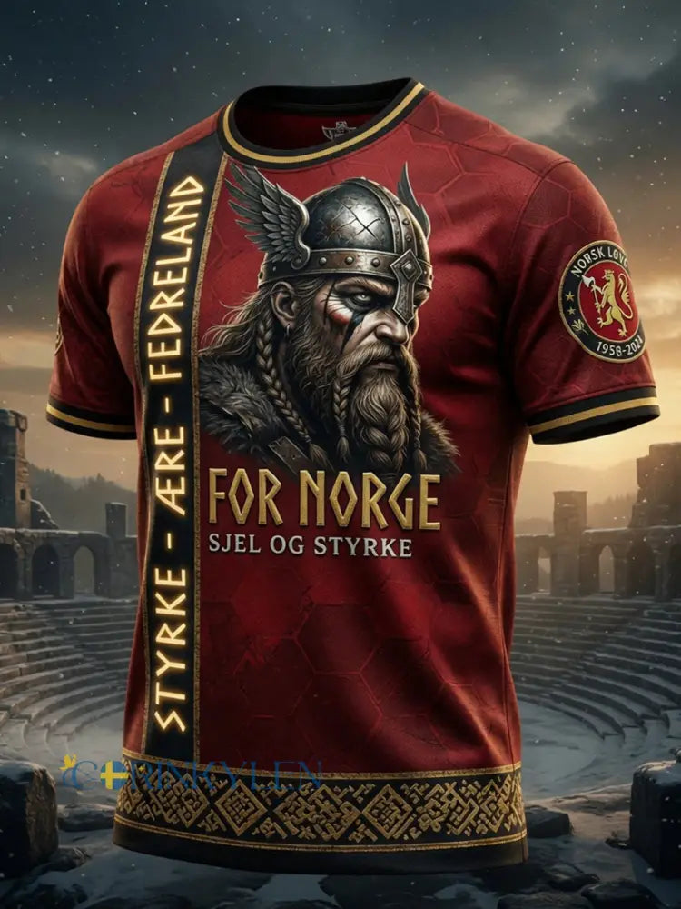 Retro Norge 2026 Fotboll-tema Casual T-shirt - som bild / S