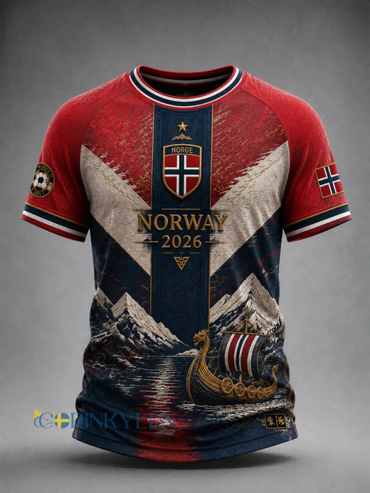 Retro Norge 2026 Fotbollsminnen T-shirt - som bild / S