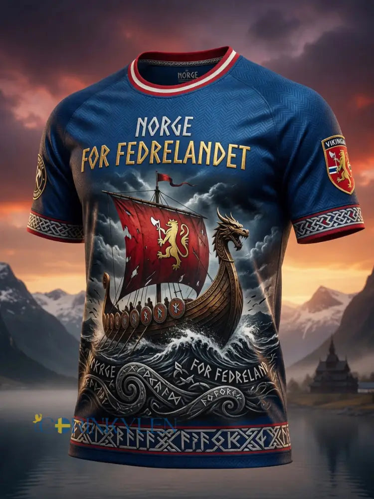 Retro Norge 2026 “Framåt” Lättvikts-T-shirt - som bild / S