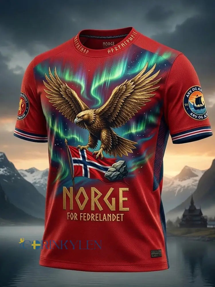 Retro Norge 2026 Lättvikts-T-shirt för fotbollssupportrar - som bild / S