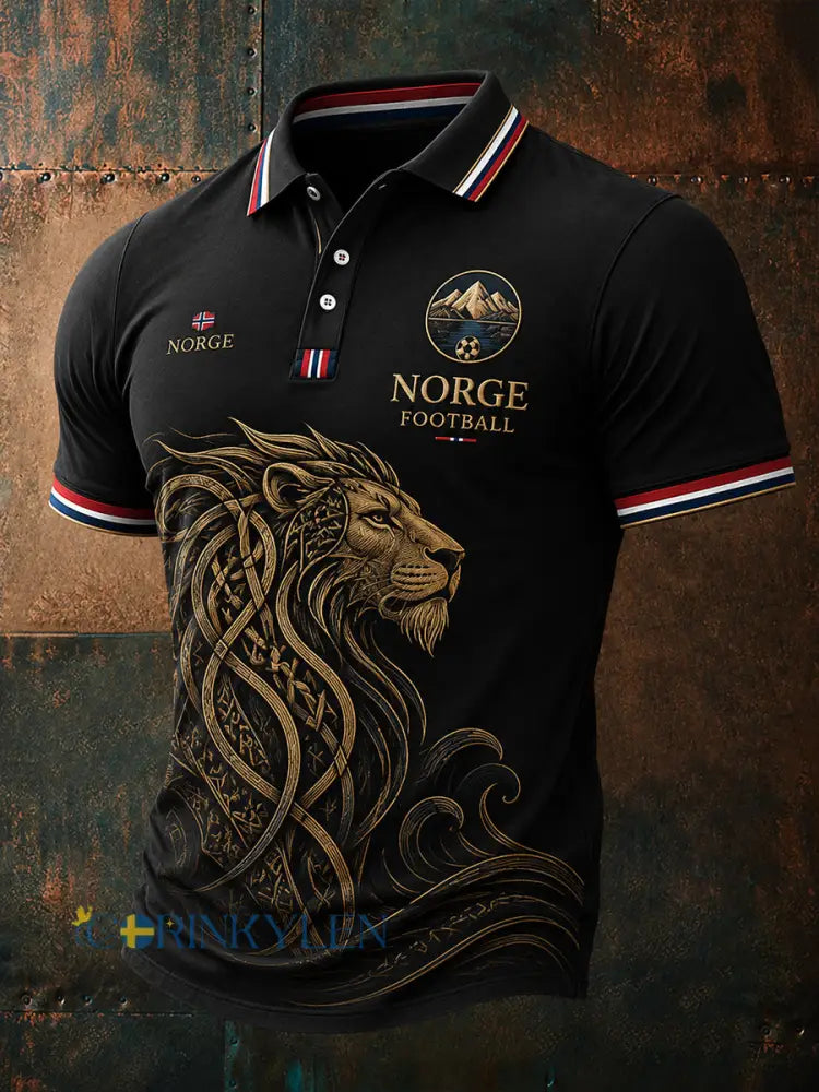 Retro norsk fotbollsfan-art-print avslappnad pikétröja - A / S