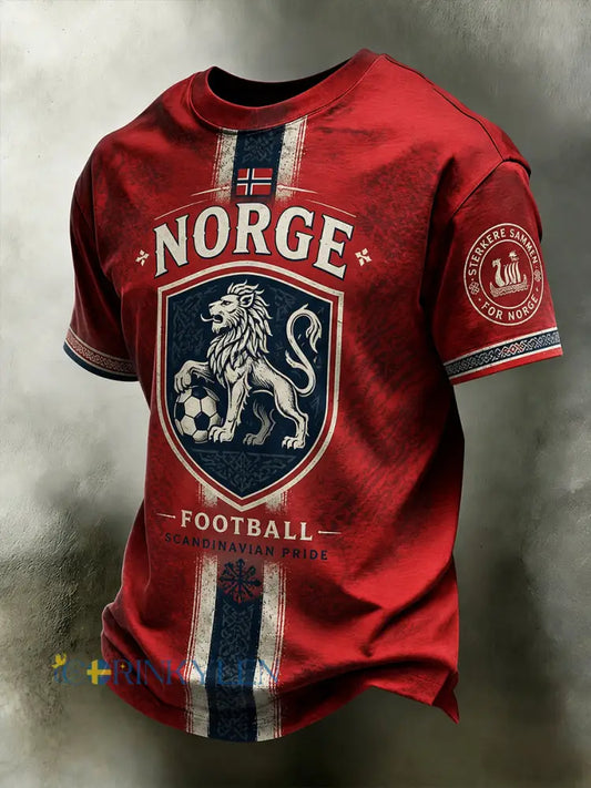 Retro norsk fotbollsfanart-print avslappnad t-shirt - A / S