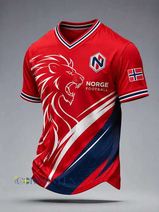 Retro norsk fotbollsfanart-print avslappnad t-shirt - A / S