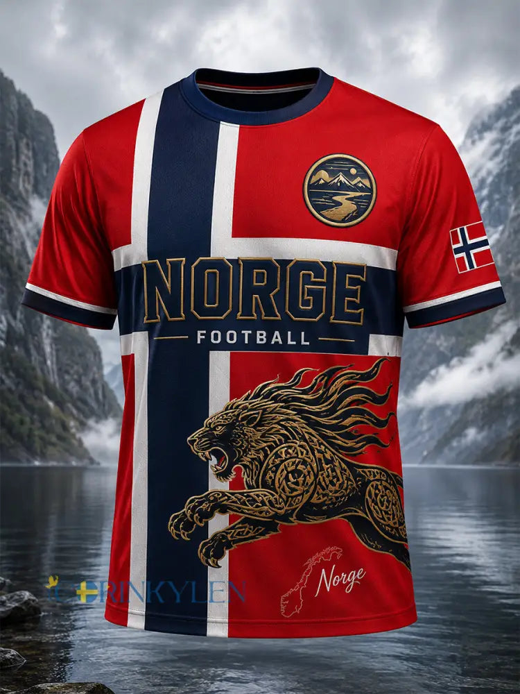 Retro norsk fotbollsfanart-print avslappnad t-shirt - A / S