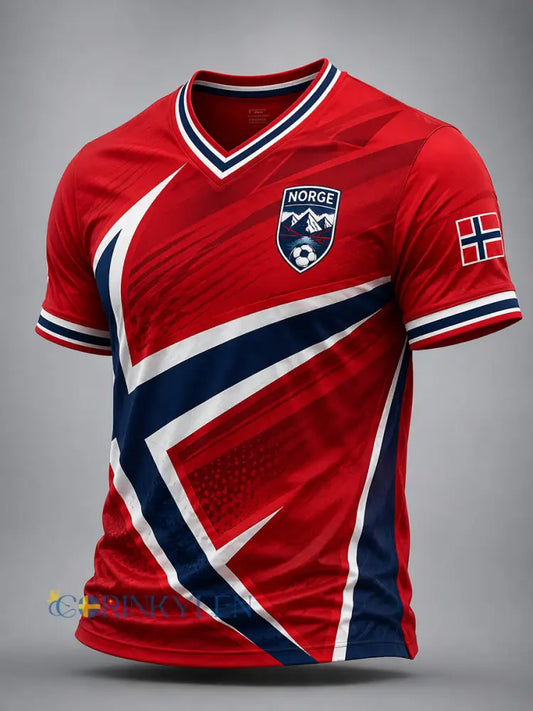 Retro norsk fotbollsfanart-print avslappnad t-shirt - A / S