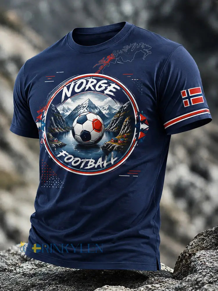 Retro norsk fotbollsfanart-print avslappnad t-shirt - A / S
