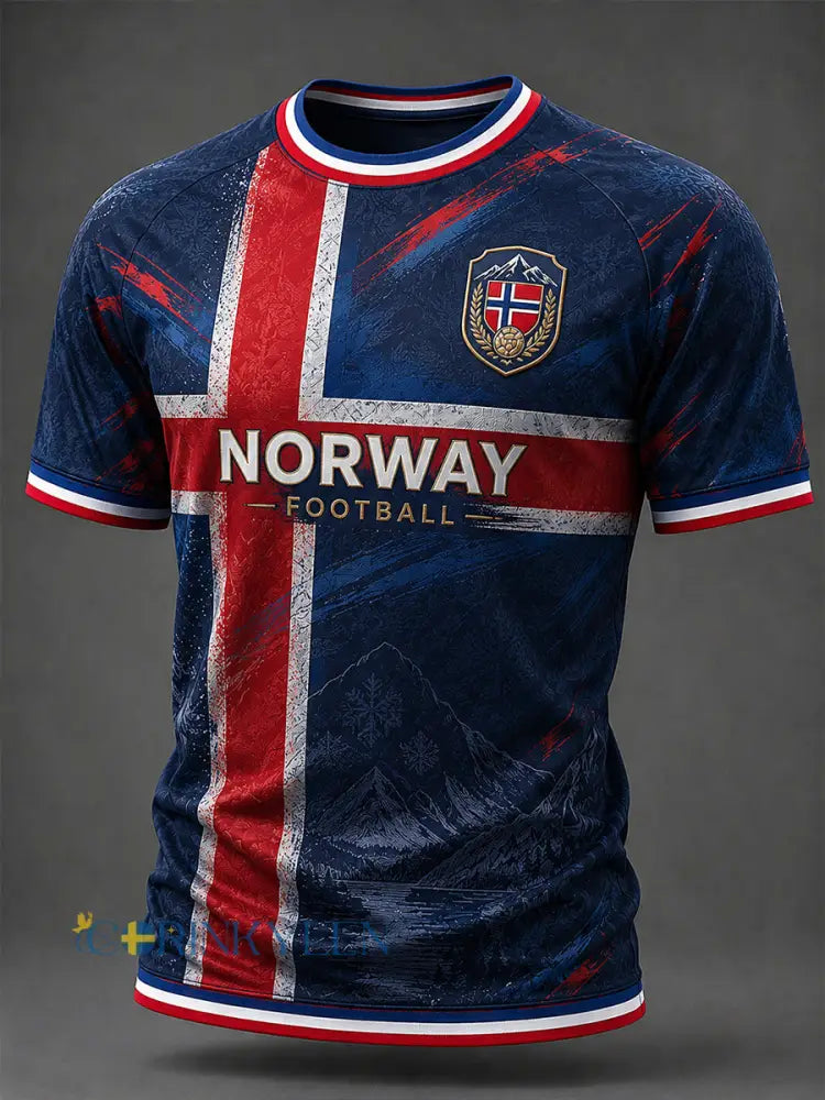 Retro norsk fotbollsfanart-print avslappnad t-shirt - A / S