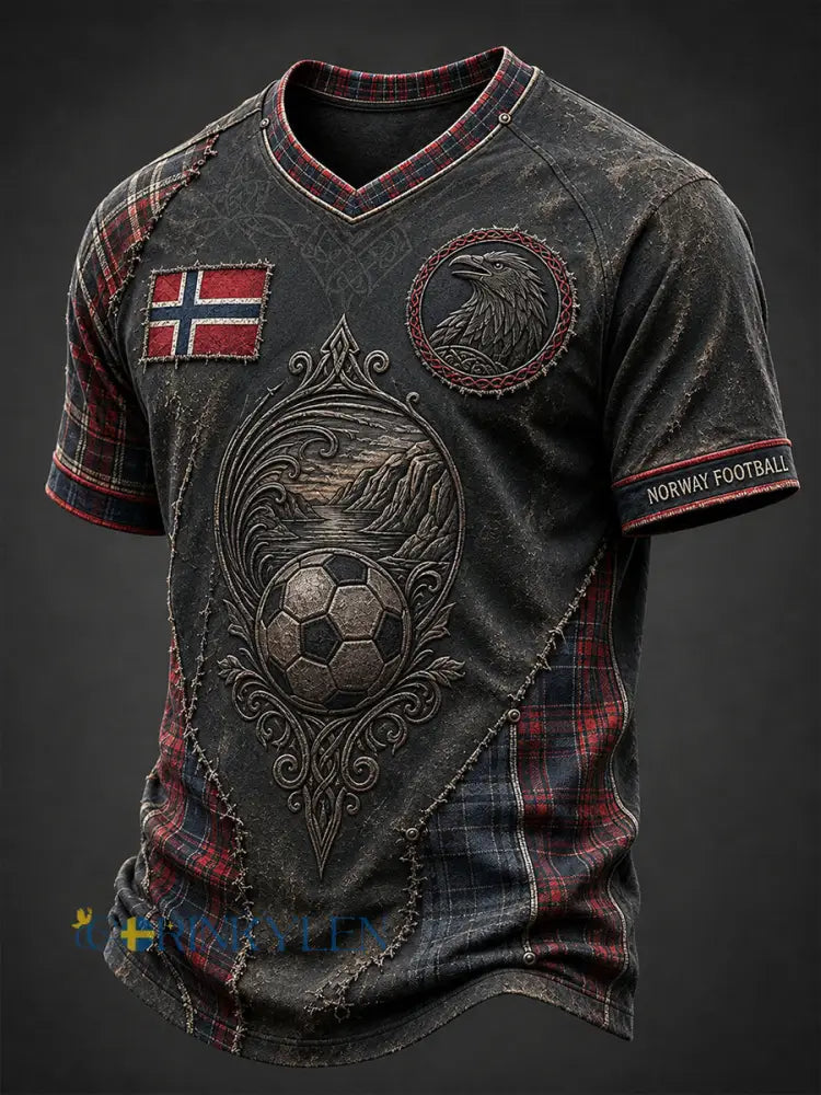 Retro norsk fotbollsfanart-print avslappnad t-shirt - A / S