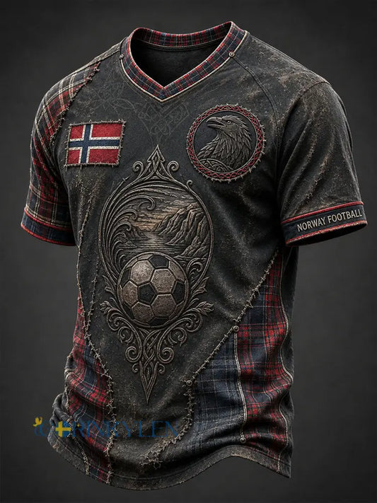 Retro norsk fotbollsfanart-print avslappnad t-shirt - A / S