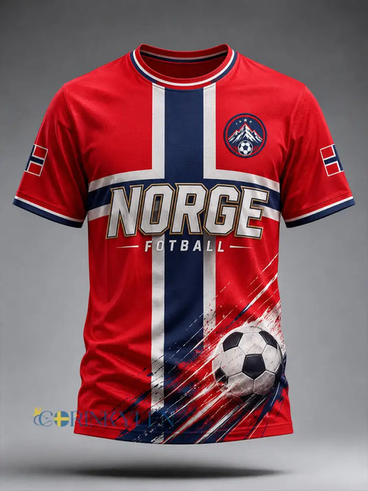 Retro norsk fotbollsfanart-print avslappnad t-shirt - A / S