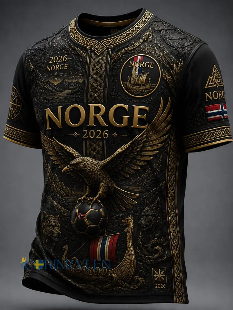 Retro norsk fotbollsfanart-print avslappnad t-shirt - A / S