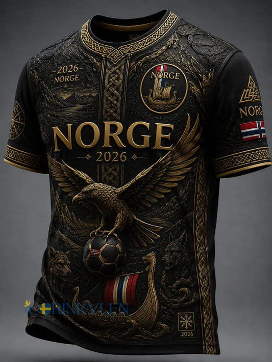 Retro norsk fotbollsfanart-print avslappnad t-shirt - A / S