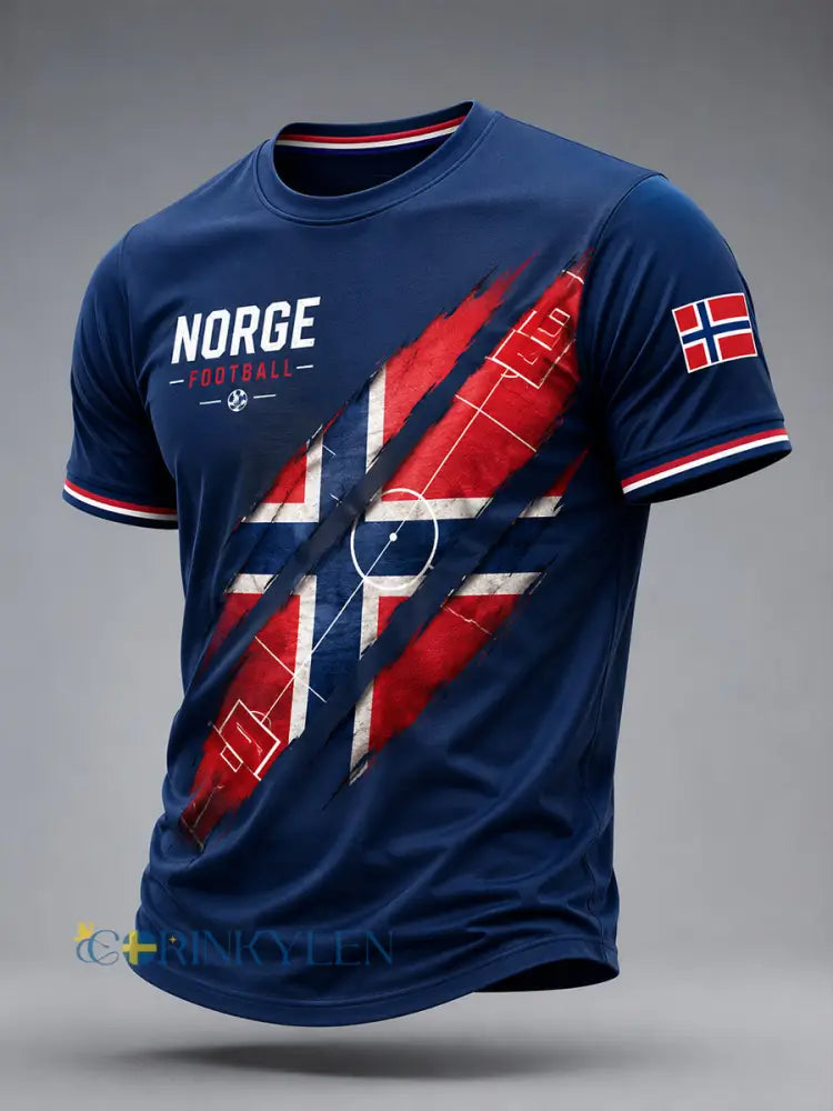 Retro norsk fotbollsfanart-print avslappnad t-shirt - A / S