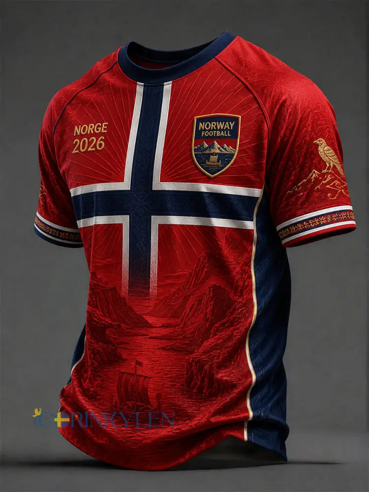 Retro norsk fotbollsfanart-print avslappnad t-shirt - A / S