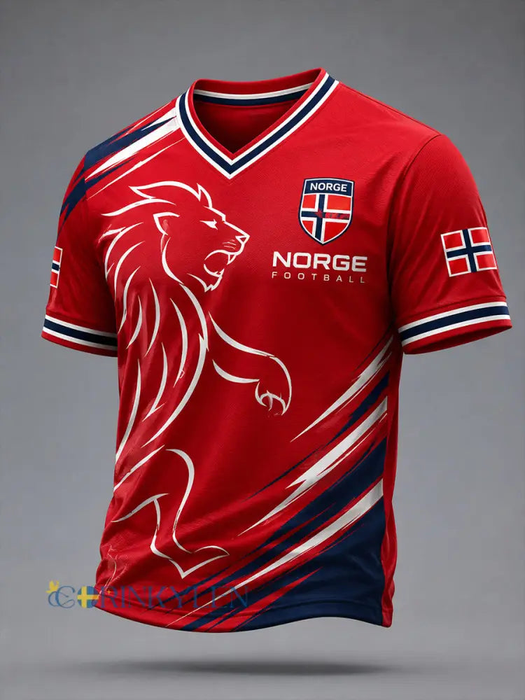 Retro norsk fotbollsfanart-print avslappnad t-shirt - A / S