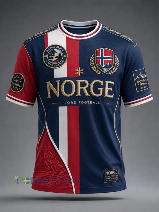 Retro norsk fotbollsfanart-print avslappnad t-shirt - A / S