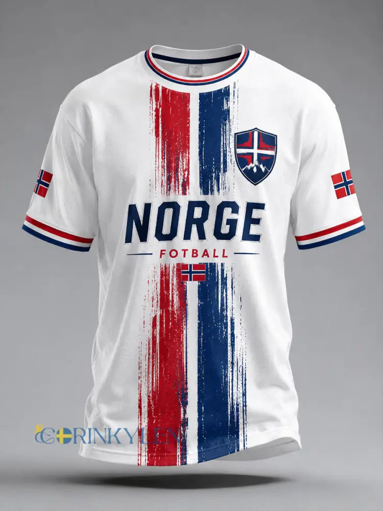 Retro norsk fotbollsfanart-print avslappnad t-shirt - A / S