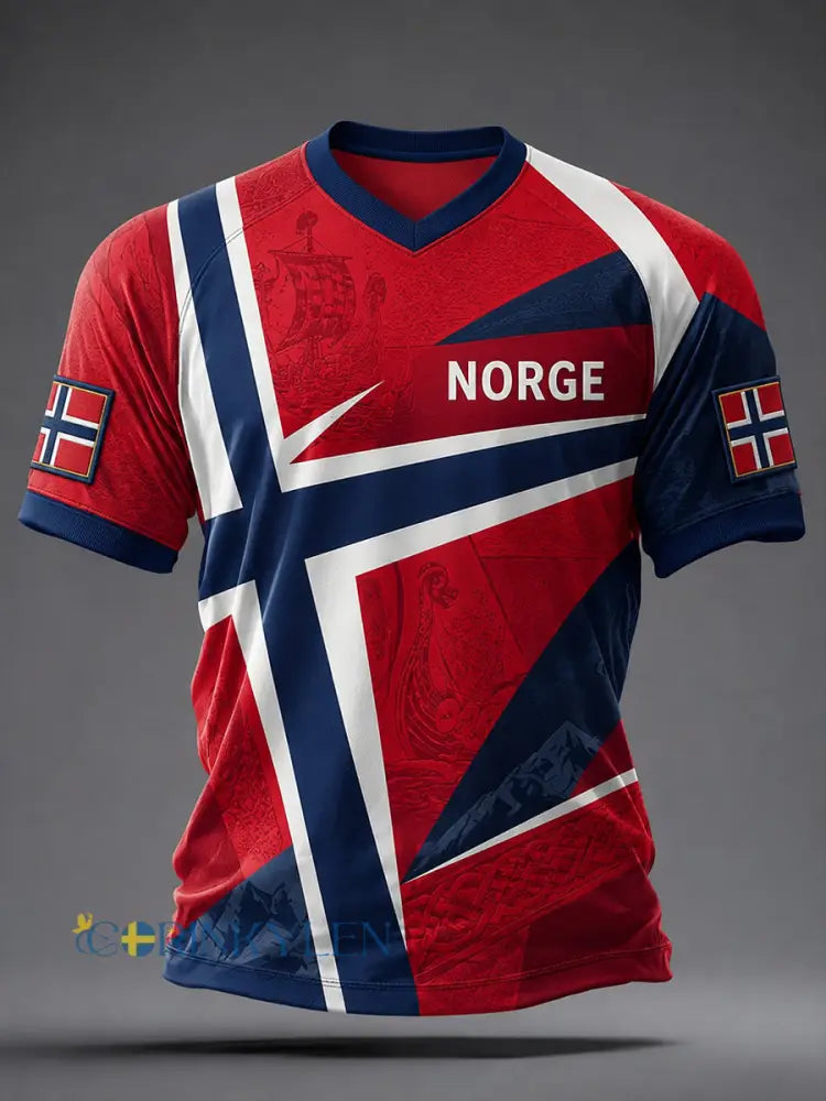 Retro norsk fotbollsfanart-print avslappnad t-shirt - A / S