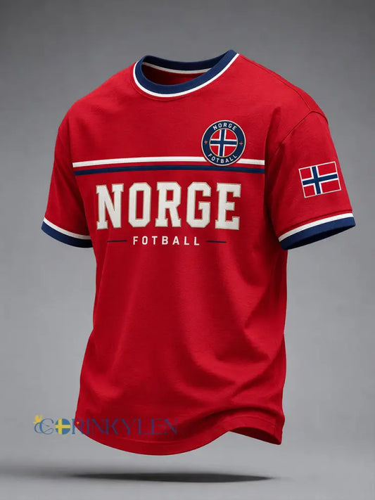 Retro norsk fotbollsfanart-print avslappnad t-shirt - A / S