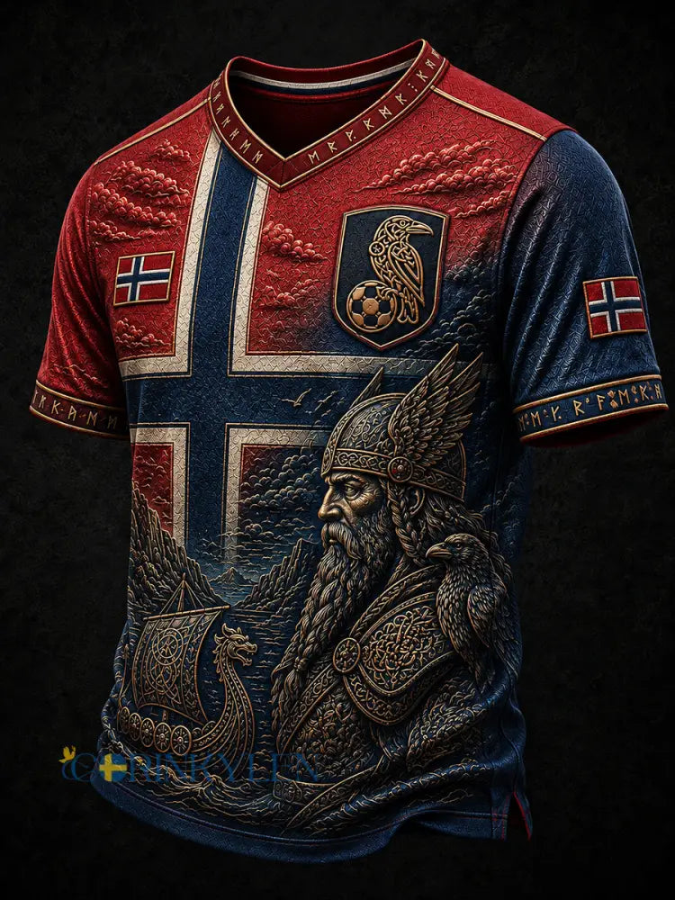 Retro norsk fotbollsfanart-print avslappnad t-shirt - A / S