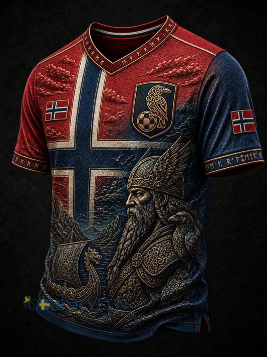 Retro norsk fotbollsfanart-print avslappnad t-shirt - A / S