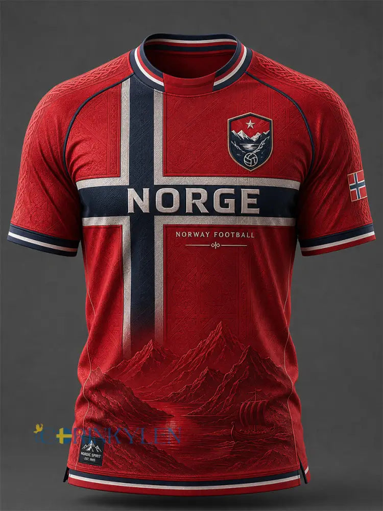 Retro norsk fotbollsfanart-print avslappnad tröja - A / S