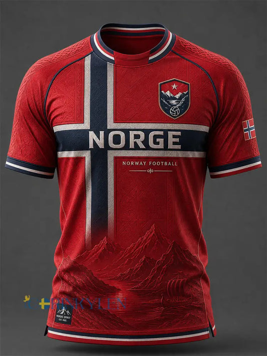 Retro norsk fotbollsfanart-print avslappnad tröja - A / S
