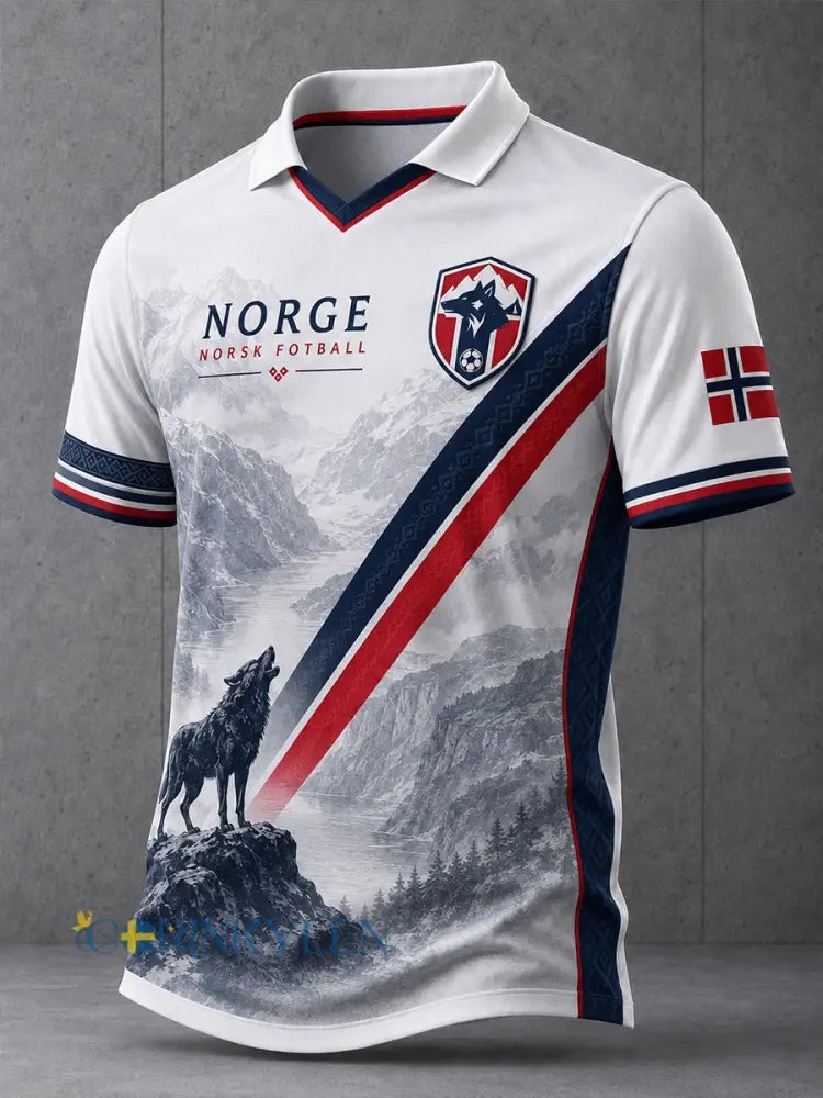 Retro norsk fotbollsfanart-print avslappnad tröja - A / S
