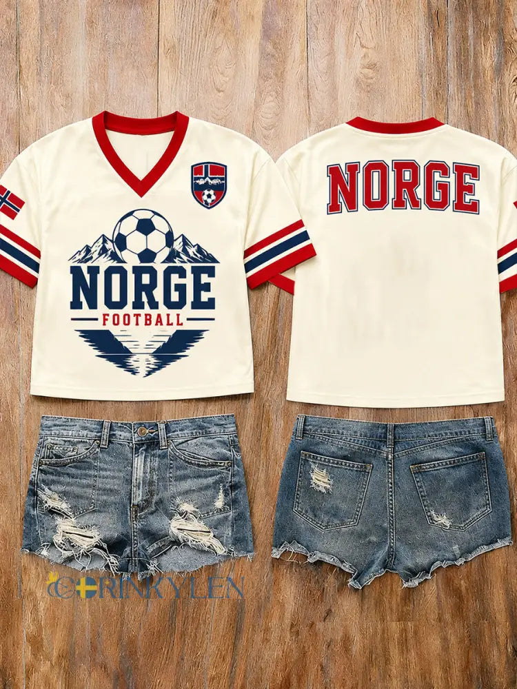Retro norsk fotbollsfanart-print avslappnad tröja - A / S