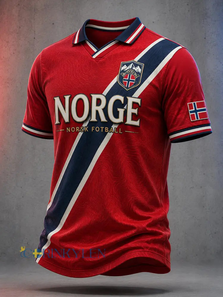 Retro norsk fotbollsfanart-print avslappnad tröja - A / S