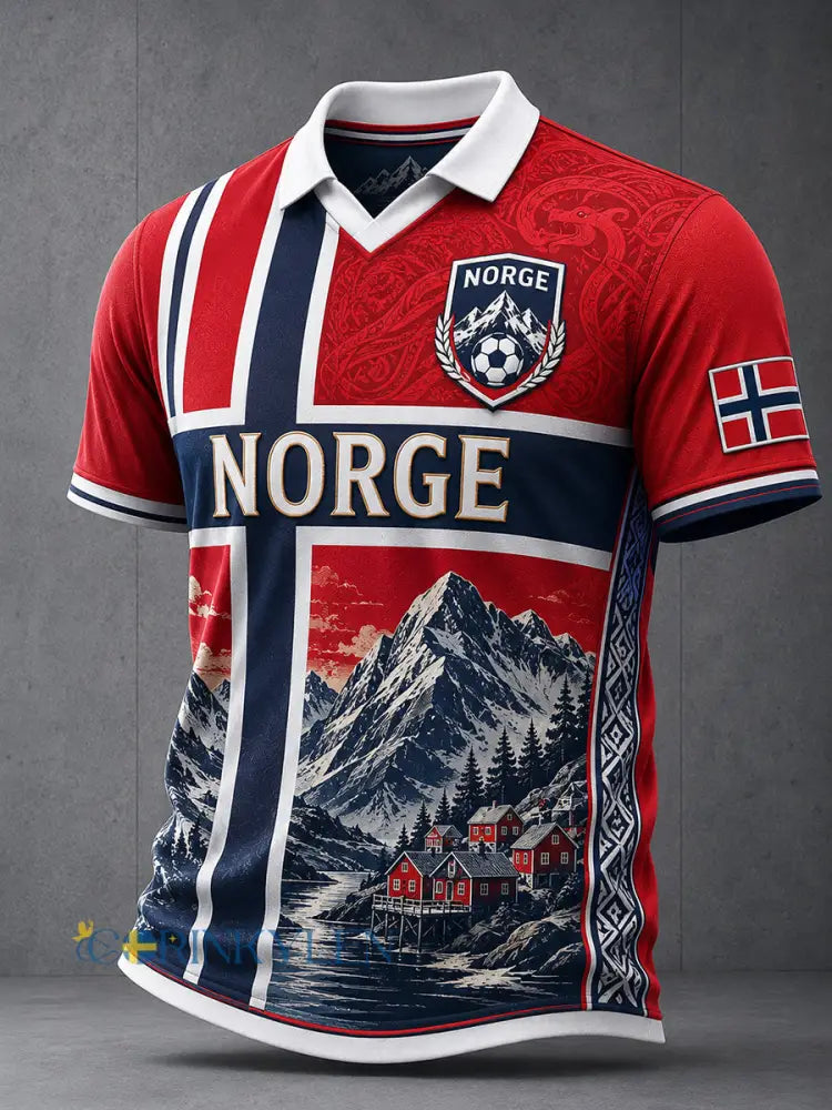 Retro norsk fotbollsfanart-print avslappnad tröja - A / S