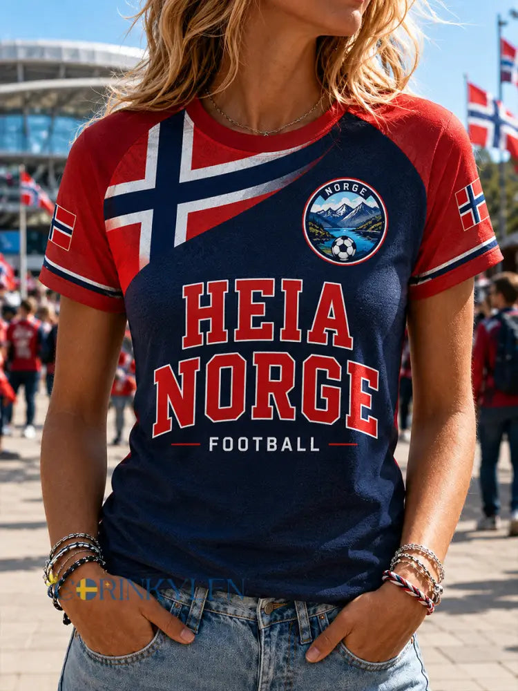 Retro norsk fotbollsfanart-print avslappnad tröja - A / S