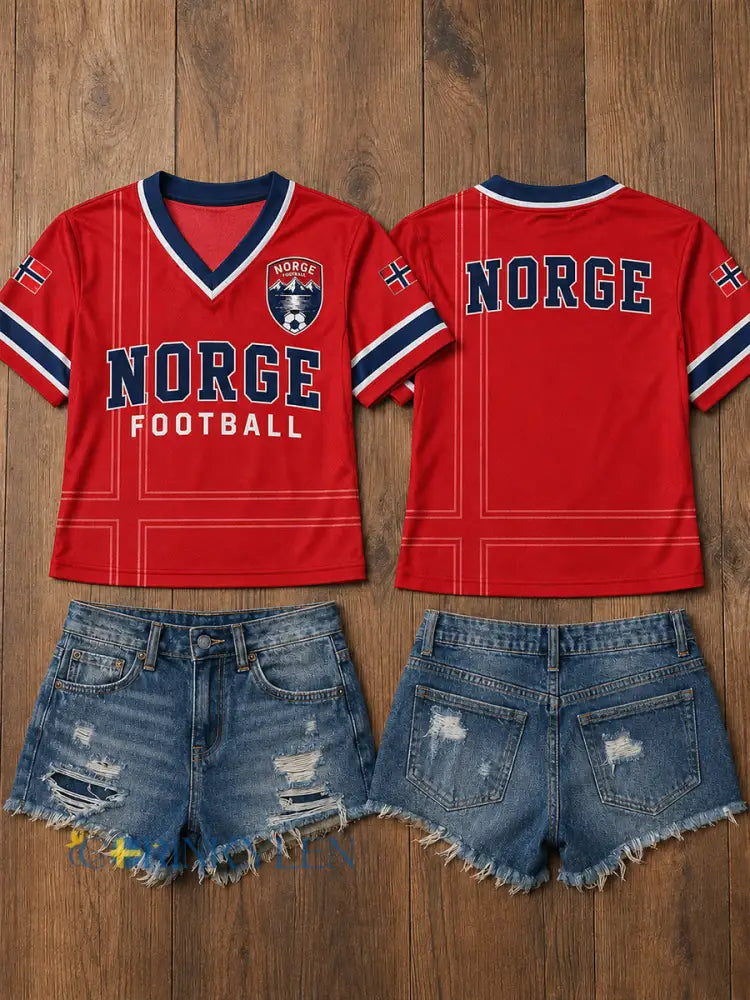 Retro norsk fotbollsfanart-print avslappnad tröja - A / S