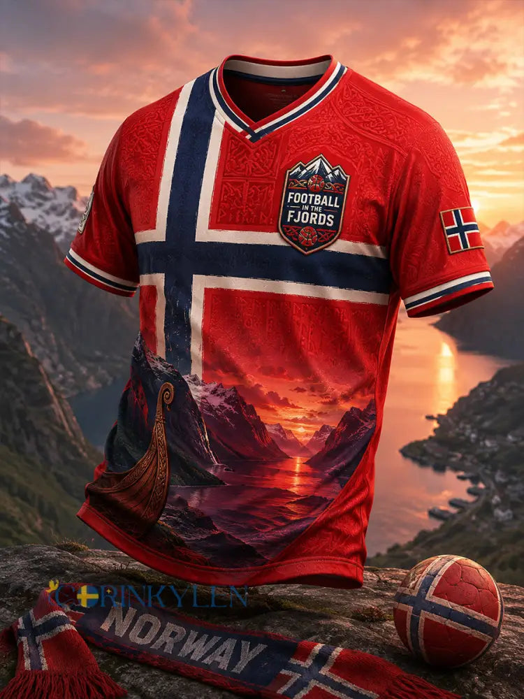 Retro norsk fotbollsfanart-print avslappnad tröja - A / S