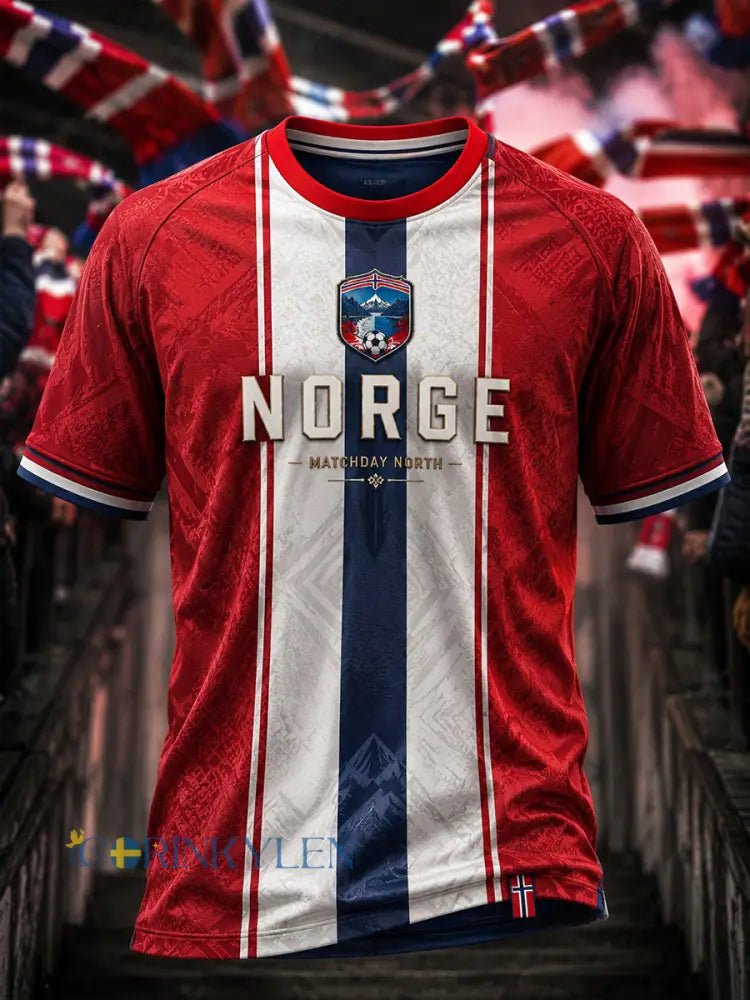 Retro norsk fotbollsfanart-print avslappnad tröja - A / S
