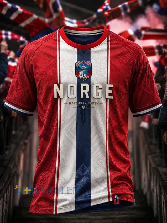 Retro norsk fotbollsfanart-print avslappnad tröja - A / S