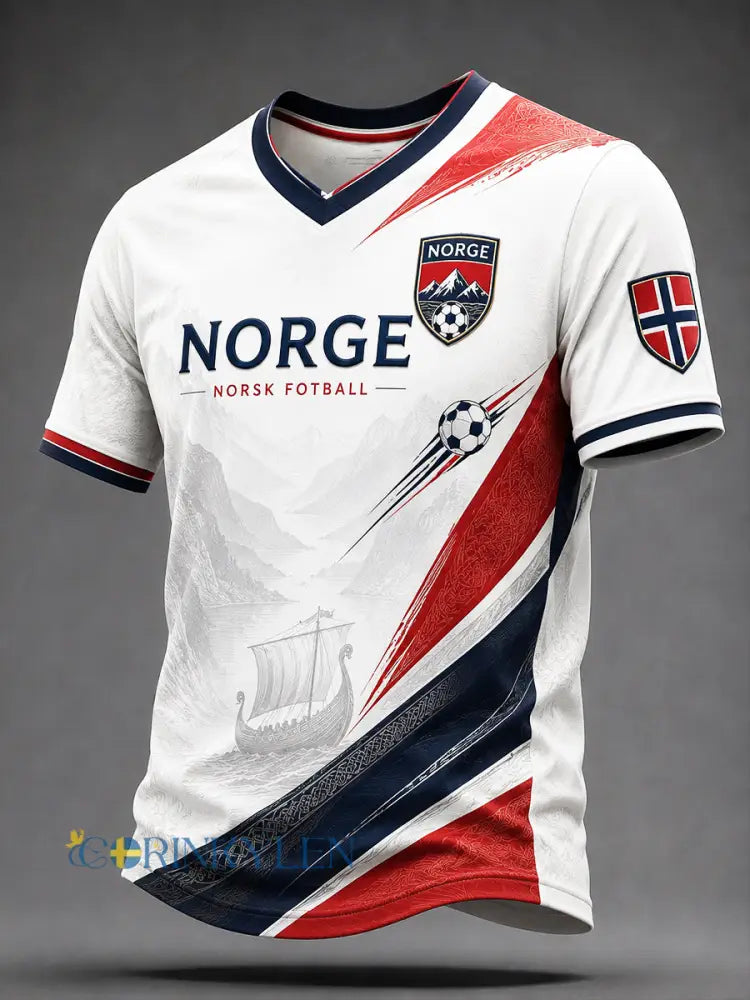 Retro norsk fotbollsfanart-print avslappnad tröja - A / S